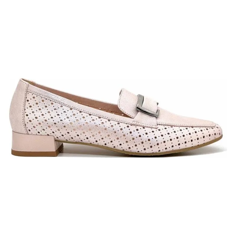 Bioeco Womens Loafer Shoe 6537 Metallic Pink Leather