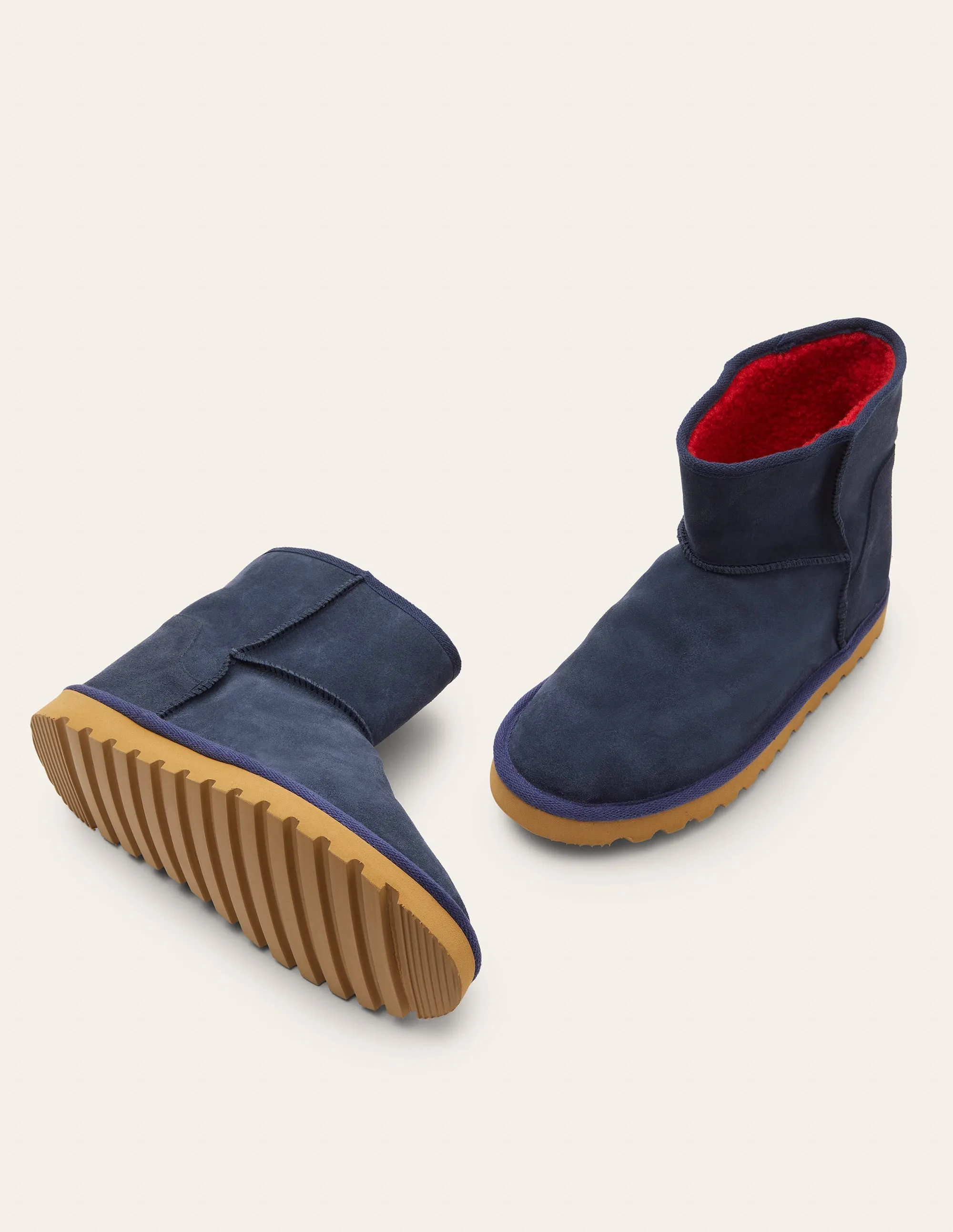 Borg Lined Boots-Navy