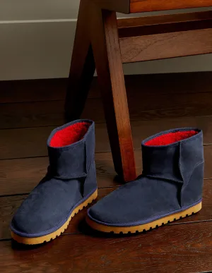 Borg Lined Boots-Navy