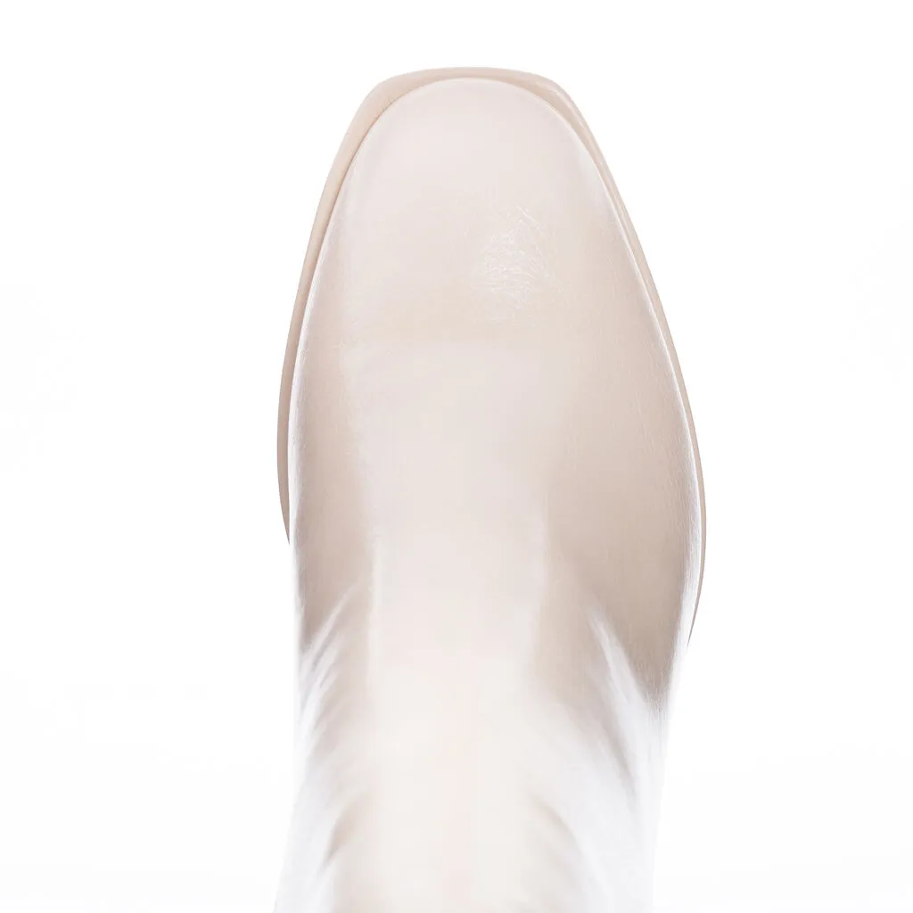 Chinese Laundry Dodger Ankle Leather Boots - Vanilla