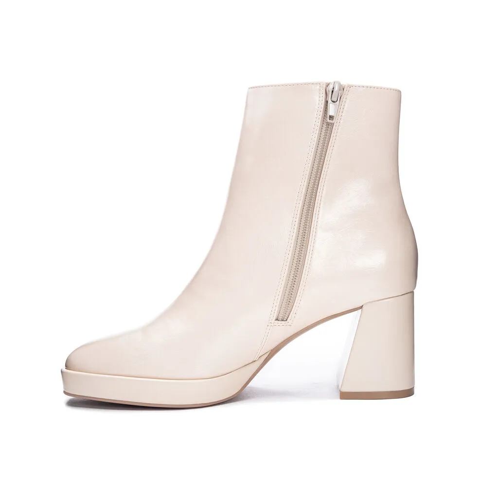 Chinese Laundry Dodger Ankle Leather Boots - Vanilla