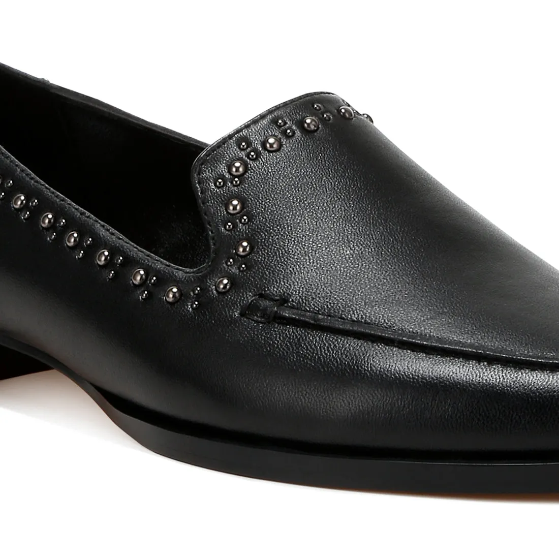 Delicate Stud Detail Leather Loafers