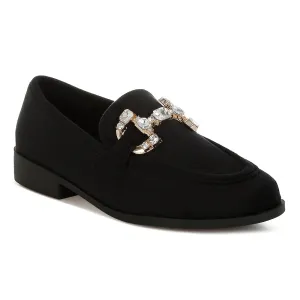 Diamante Embellished Horsebit Loafers