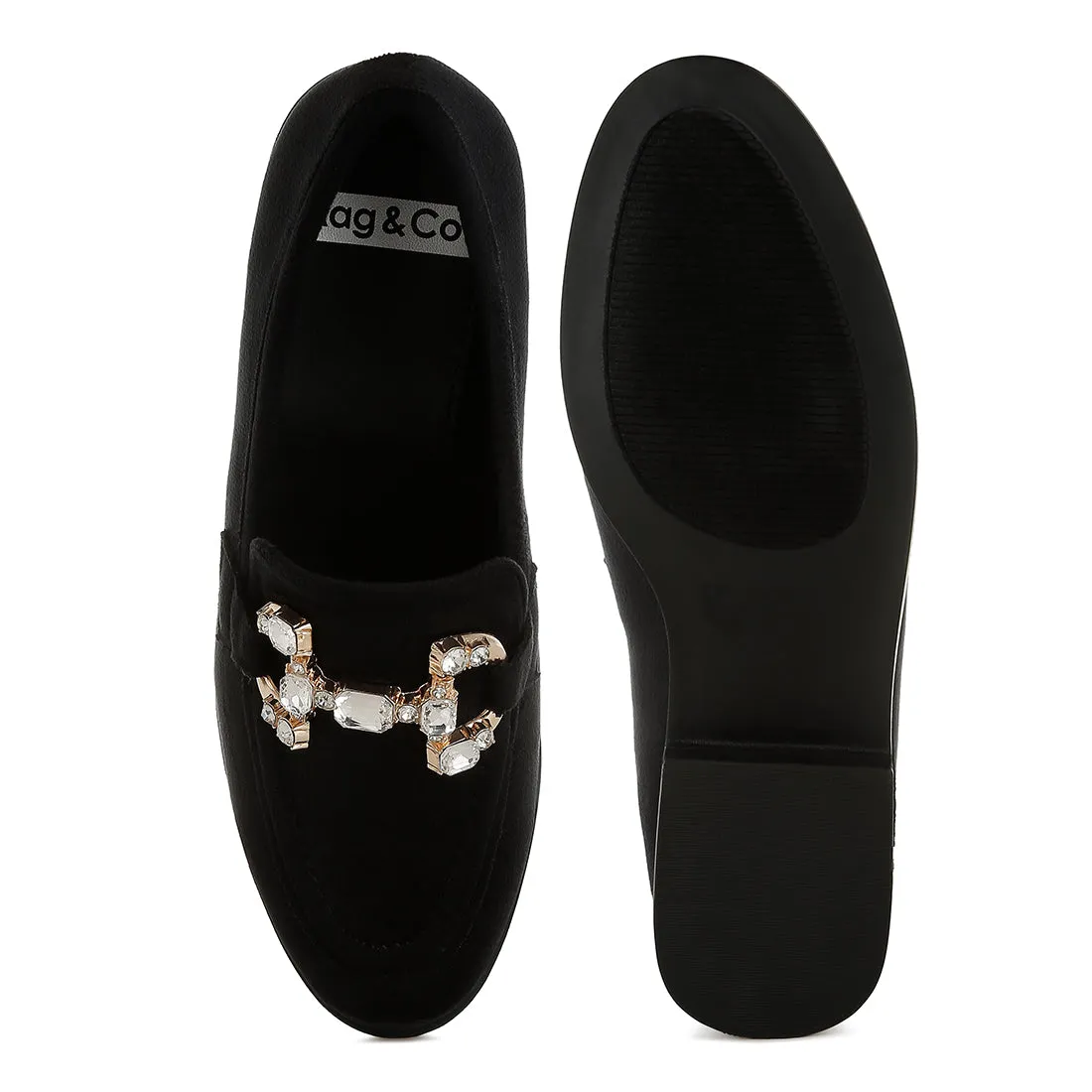 Diamante Embellished Horsebit Loafers