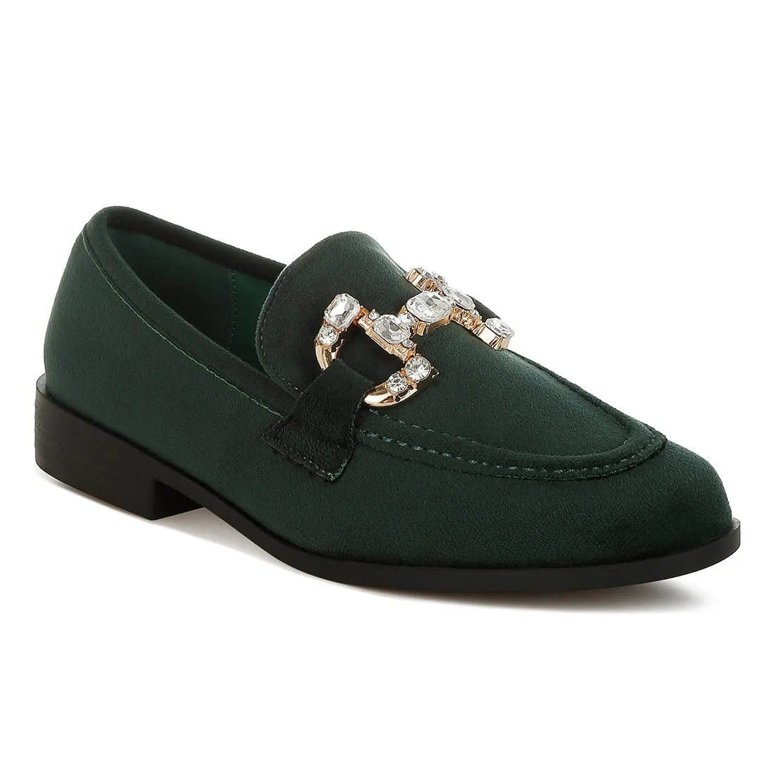 Diamante Embellished Horsebit Loafers