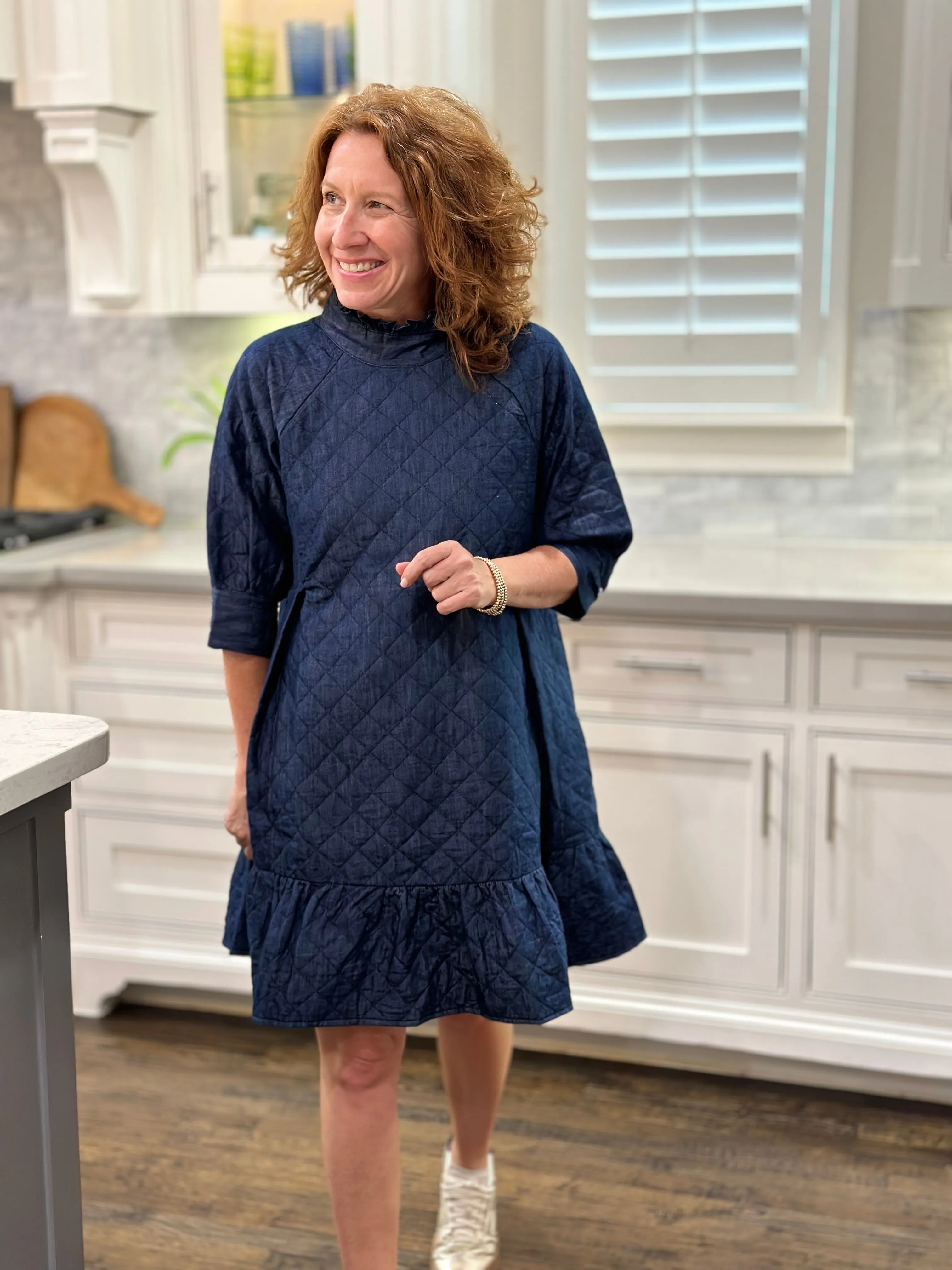 Dizzy Lizzie Denim Quilted Dress