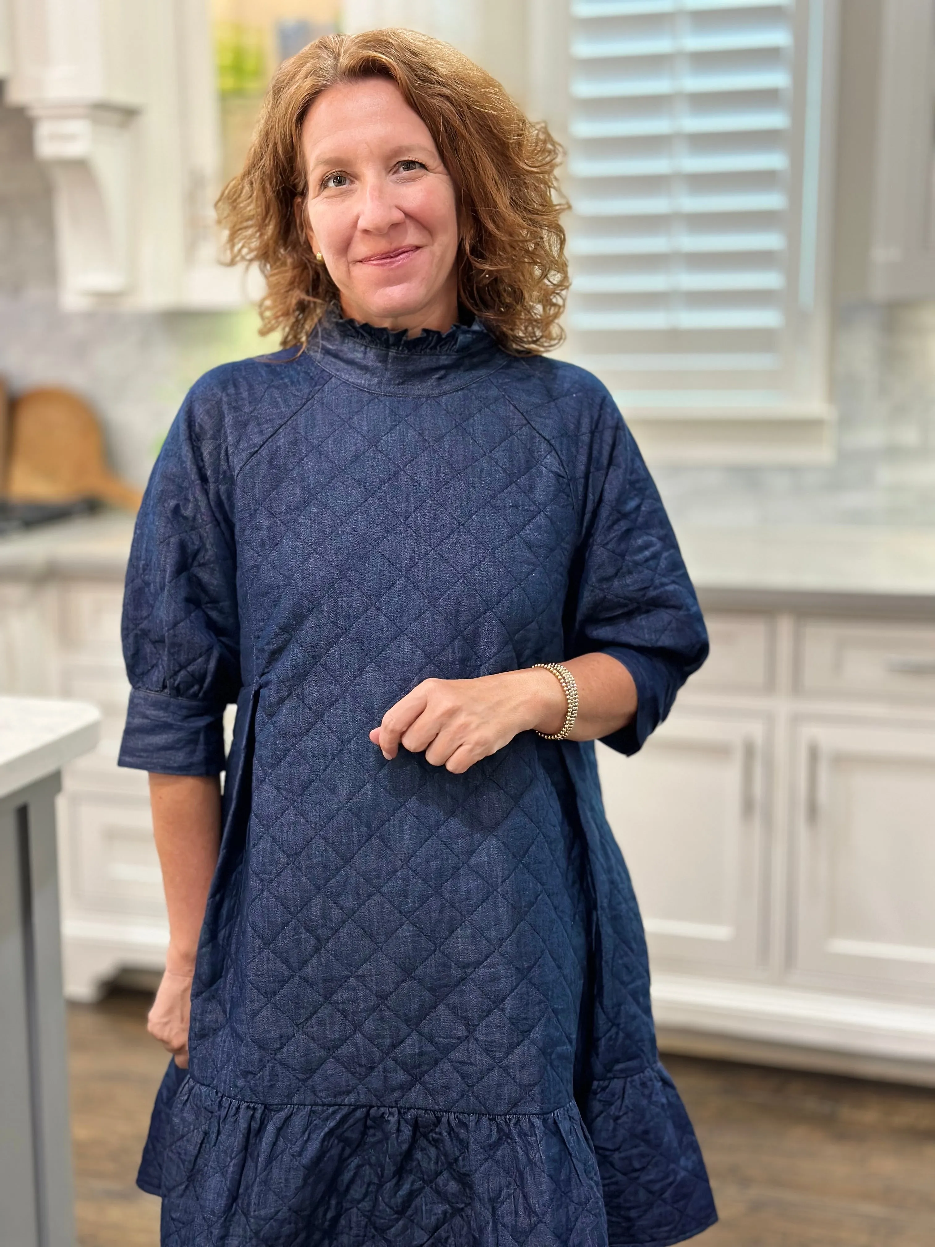 Dizzy Lizzie Denim Quilted Dress
