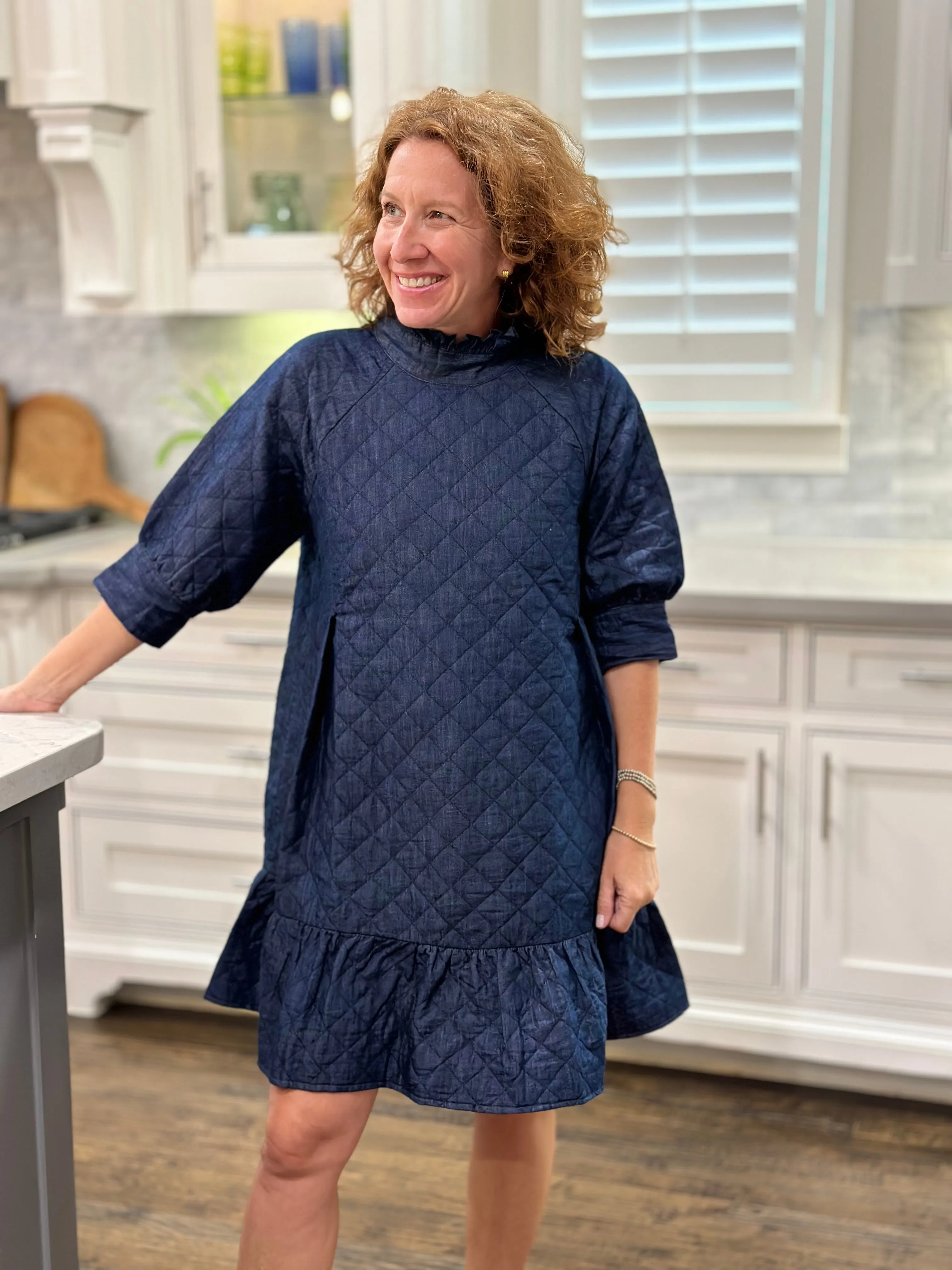Dizzy Lizzie Denim Quilted Dress