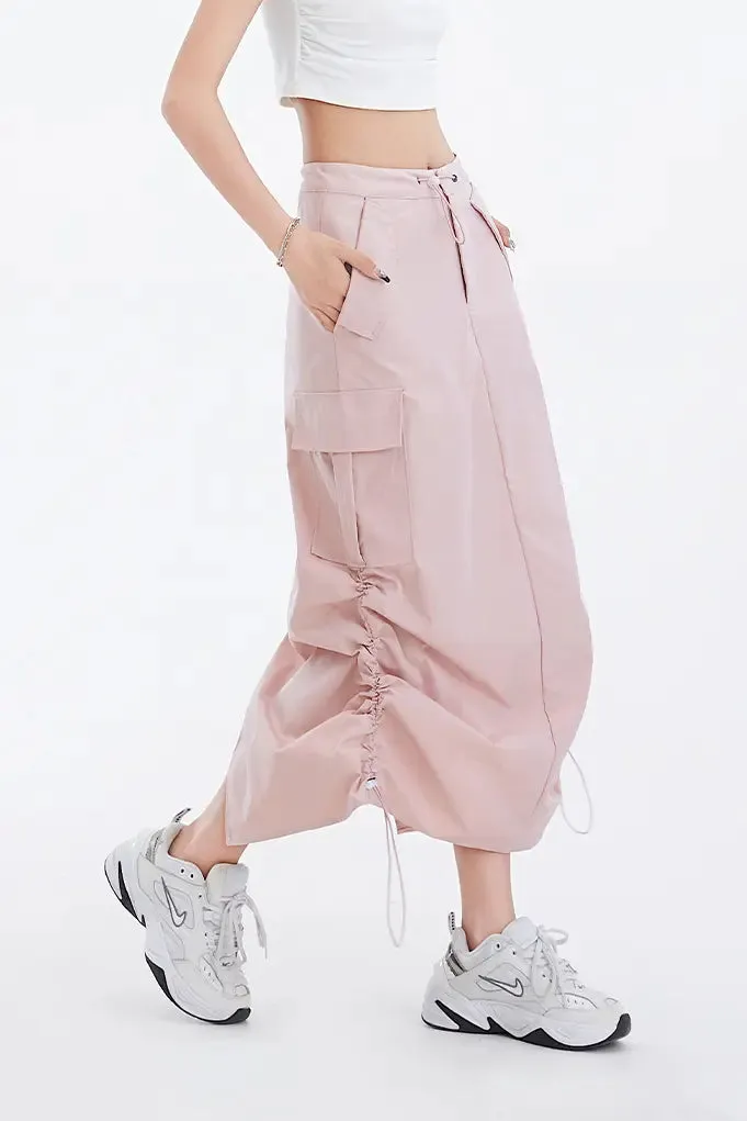 Grey Cargo Skirt with Pockets
