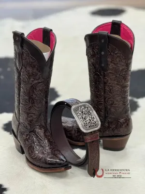 HAND TOOLED FLOR DE LUZ CAFE POINT TOE