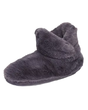 Harriet 100% Recycled High Density Faux Fur Slipper Boot in Ink