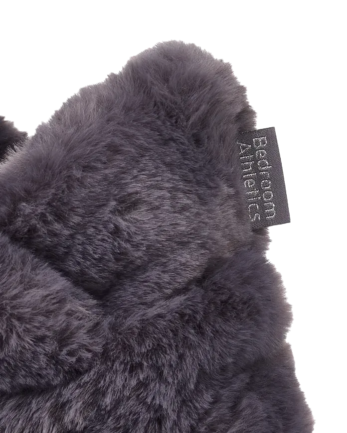 Harriet 100% Recycled High Density Faux Fur Slipper Boot in Ink