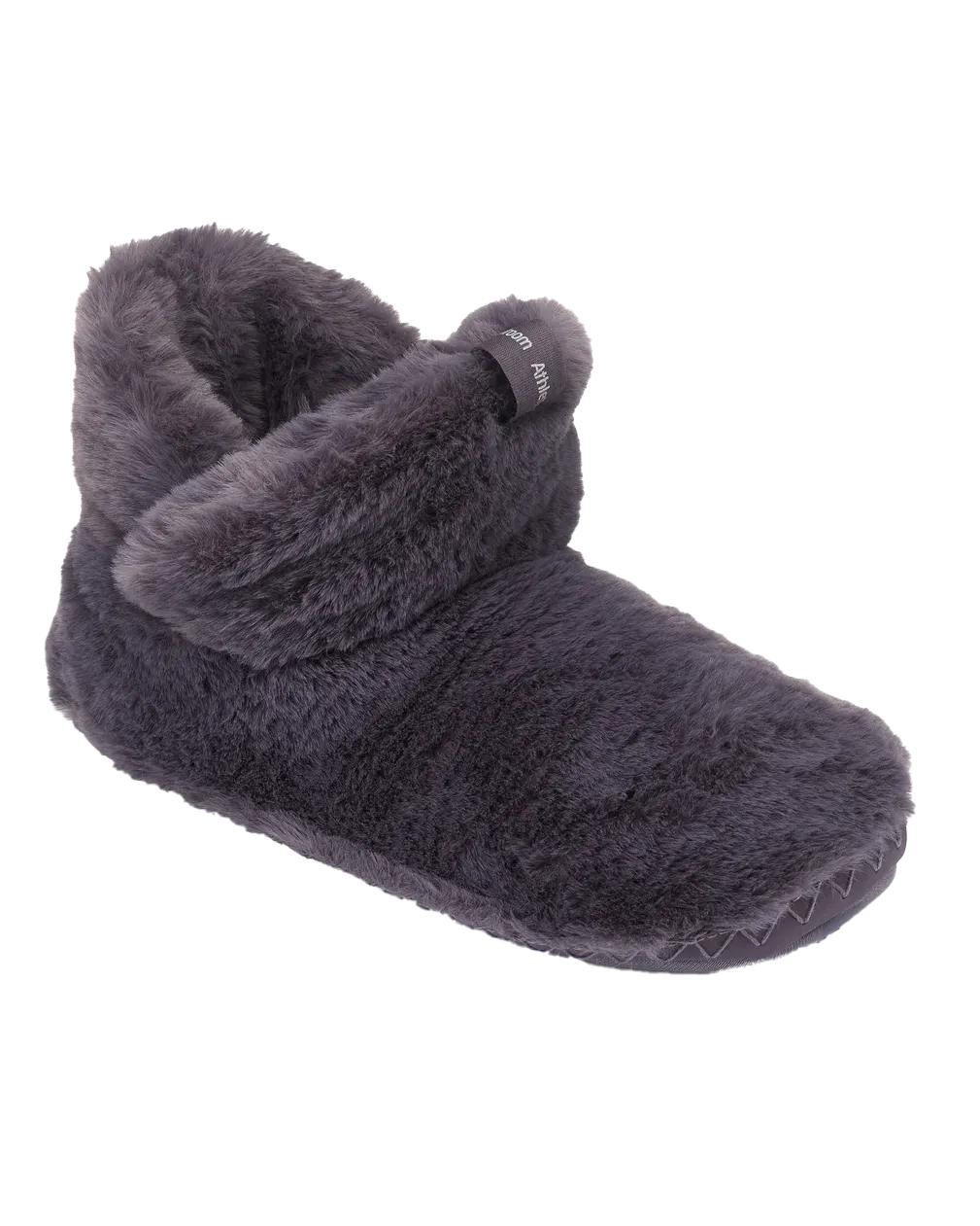 Harriet 100% Recycled High Density Faux Fur Slipper Boot in Ink