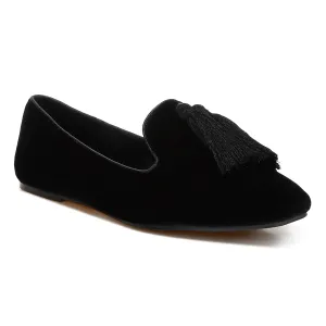Iconic Tassel Detail Velvet Loafers