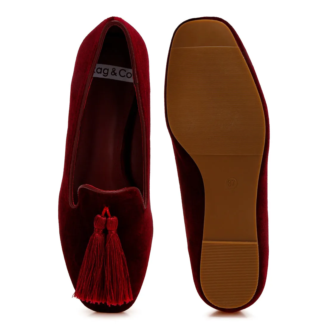 Iconic Tassel Detail Velvet Loafers