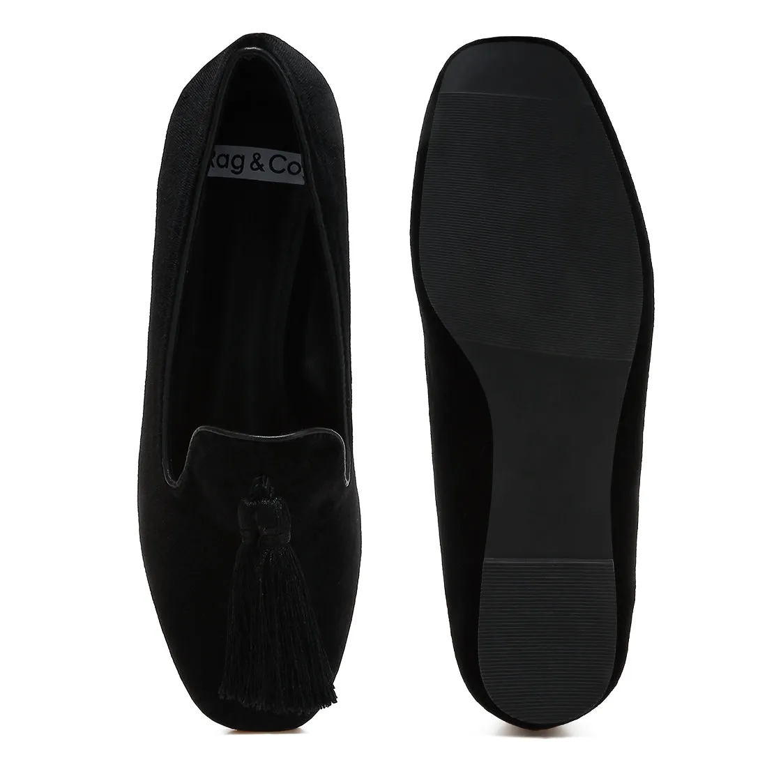 Iconic Tassel Detail Velvet Loafers
