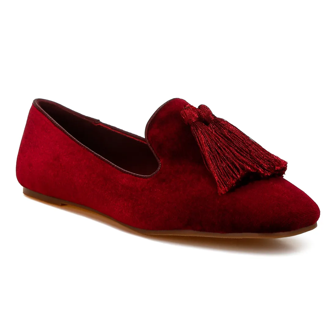 Iconic Tassel Detail Velvet Loafers