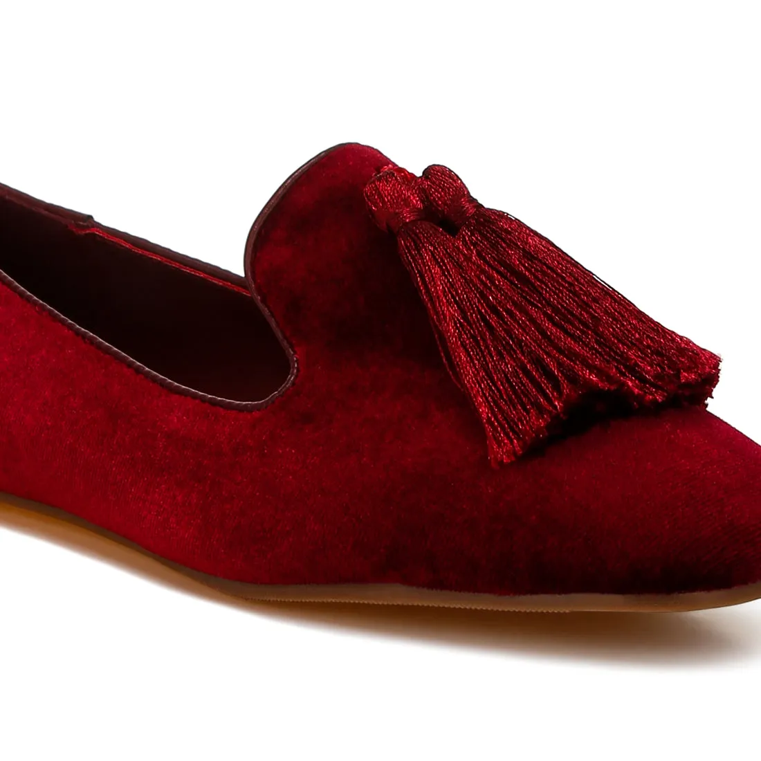 Iconic Tassel Detail Velvet Loafers