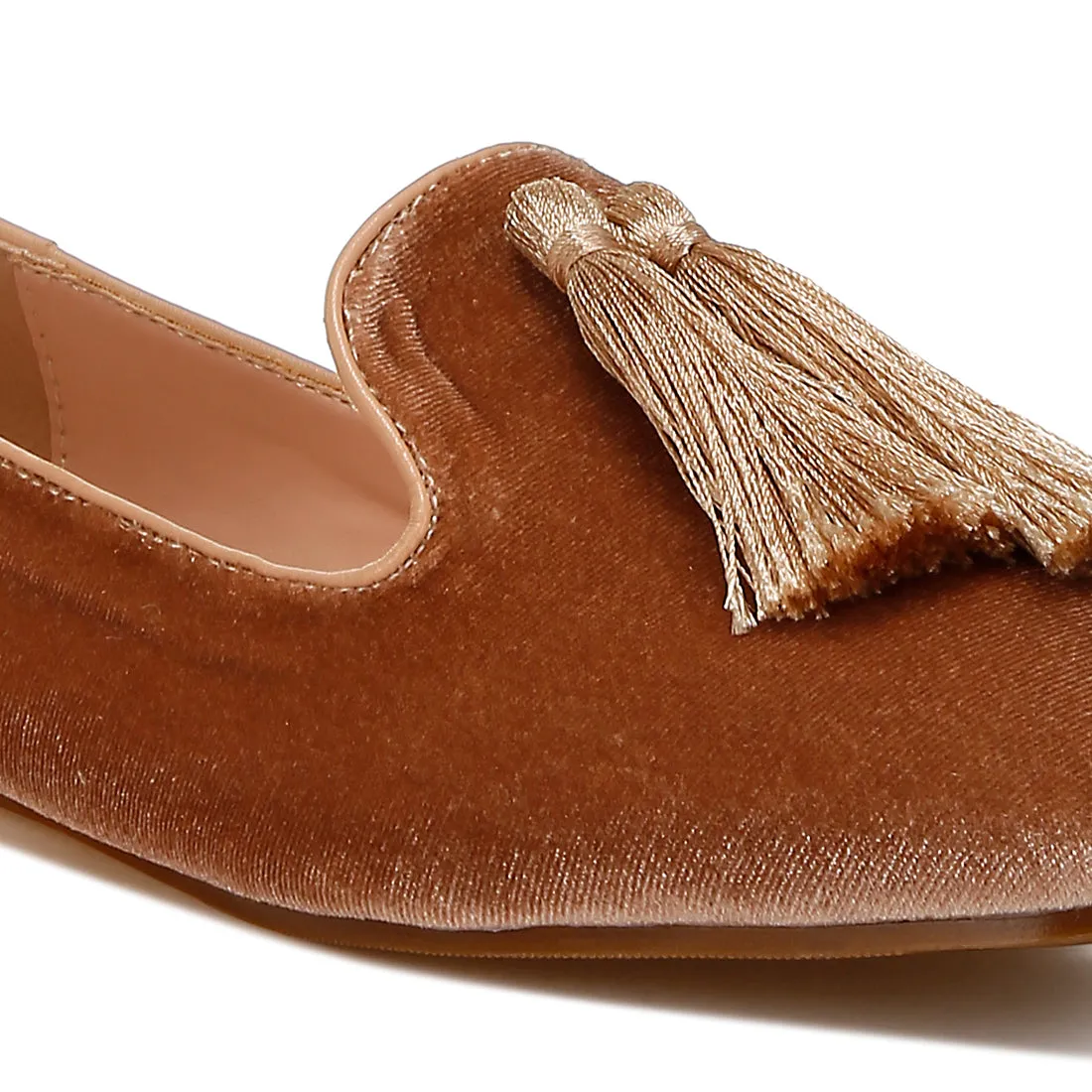 Iconic Tassel Detail Velvet Loafers