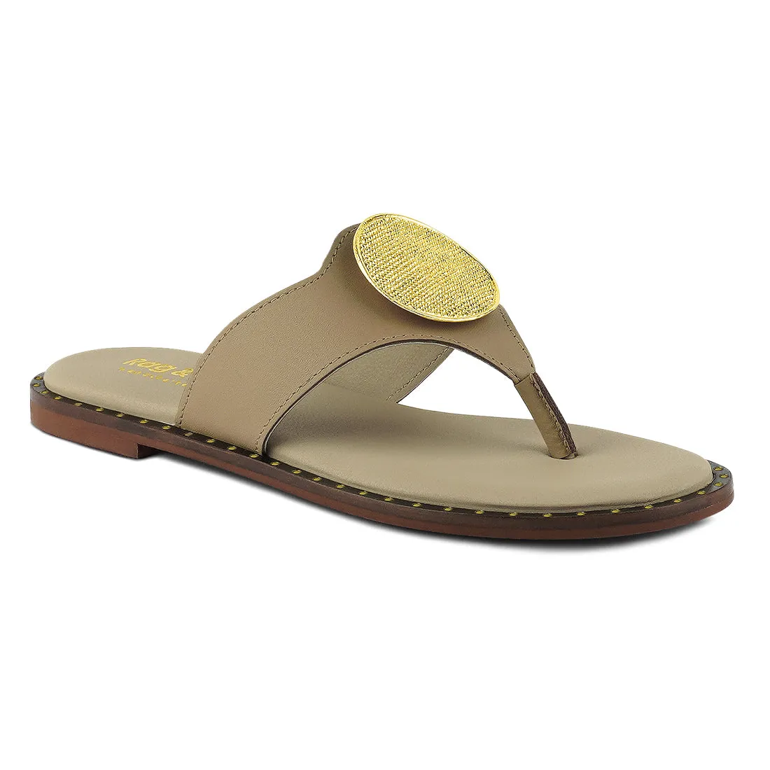 KATHLEEN Embellished Slip-on Thong Sandals