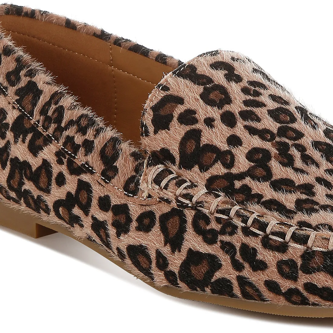 Leopard Print Flat Loafers