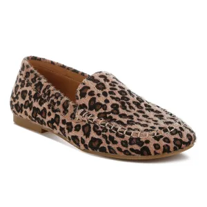 Leopard Print Flat Loafers