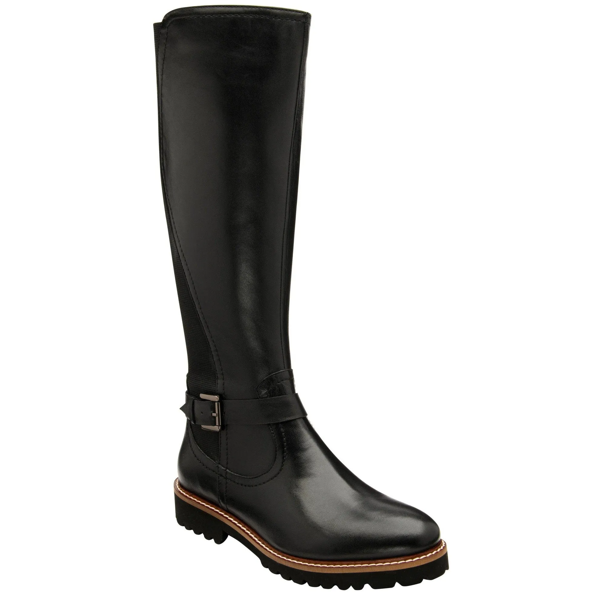 Lotus Belvedere Ladies Black Leather Side Zip Knee High Boots