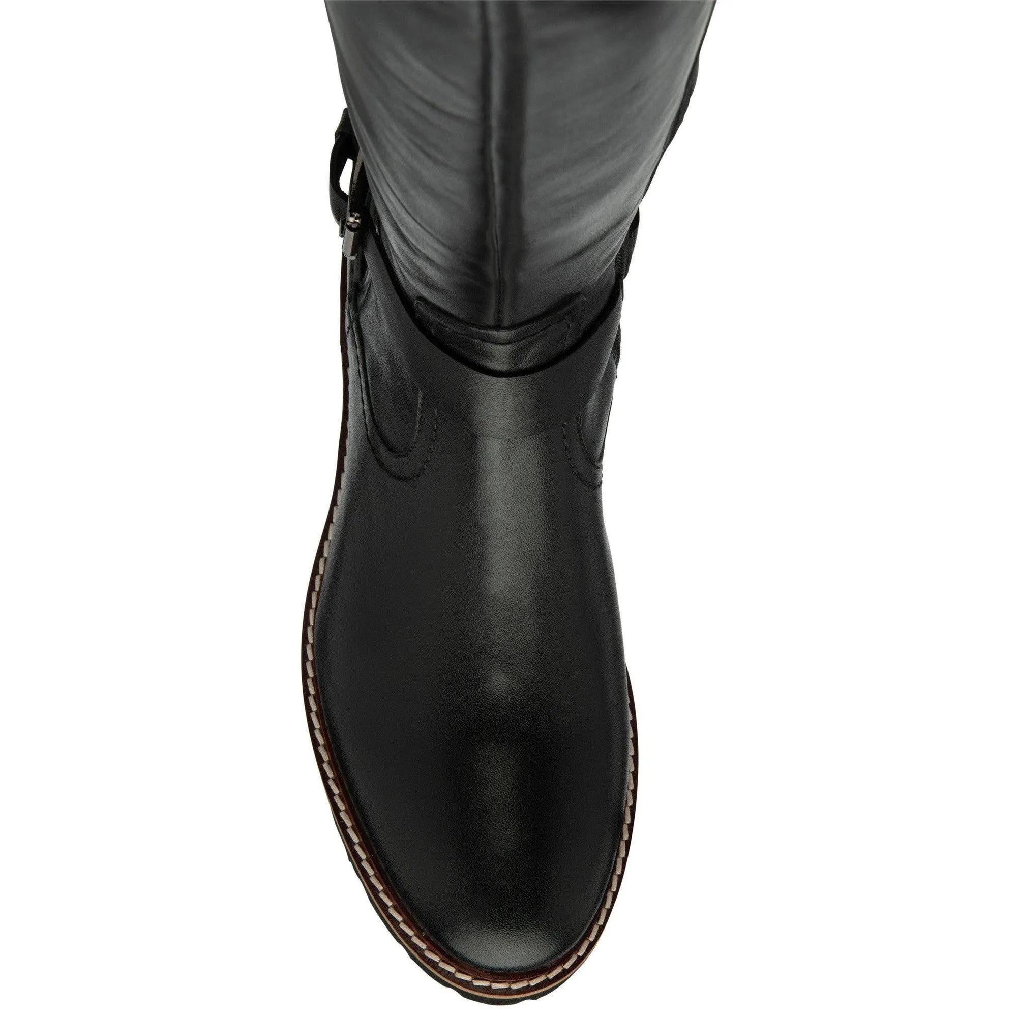 Lotus Belvedere Ladies Black Leather Side Zip Knee High Boots