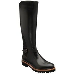 Lotus Belvedere Ladies Black Leather Side Zip Knee High Boots