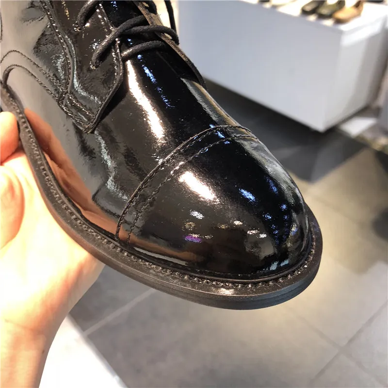LUXE SEVEN DESIGN LACE UP CHELSEA BOOTS