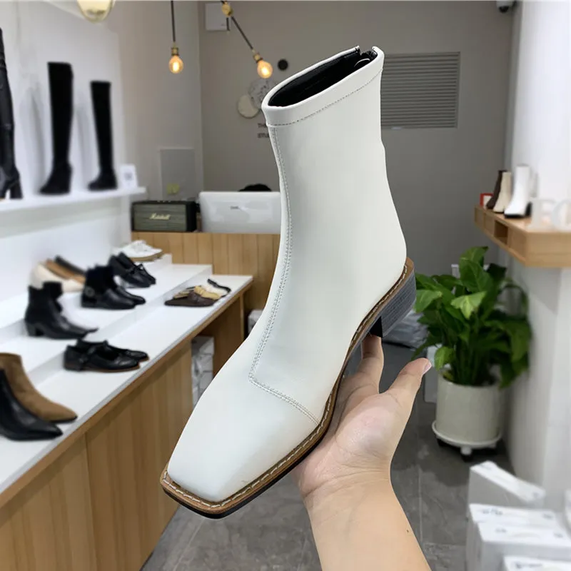 LUXE SEVEN DESIGN WIDE FIT SQUARE TOE BOOTS
