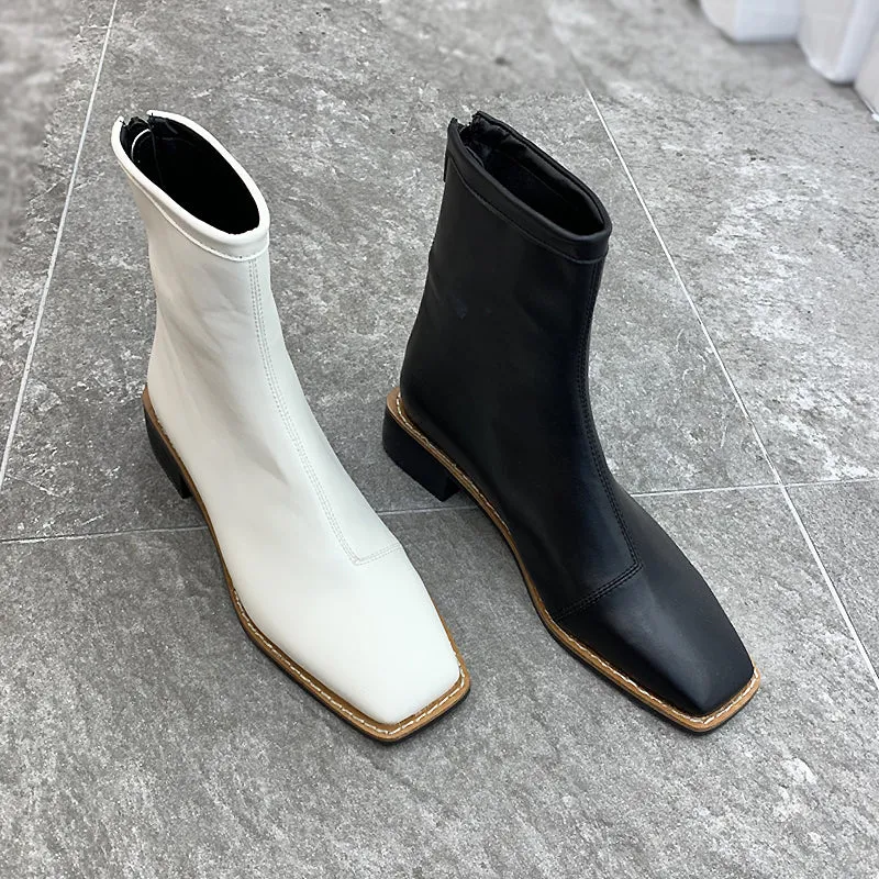LUXE SEVEN DESIGN WIDE FIT SQUARE TOE BOOTS
