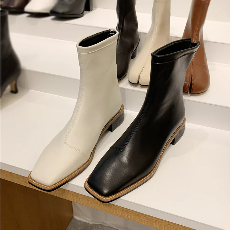 LUXE SEVEN DESIGN WIDE FIT SQUARE TOE BOOTS