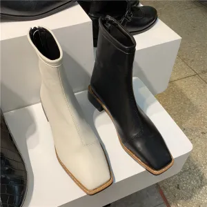 LUXE SEVEN DESIGN WIDE FIT SQUARE TOE BOOTS
