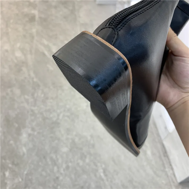LUXE SEVEN DESIGN WIDE FIT SQUARE TOE BOOTS
