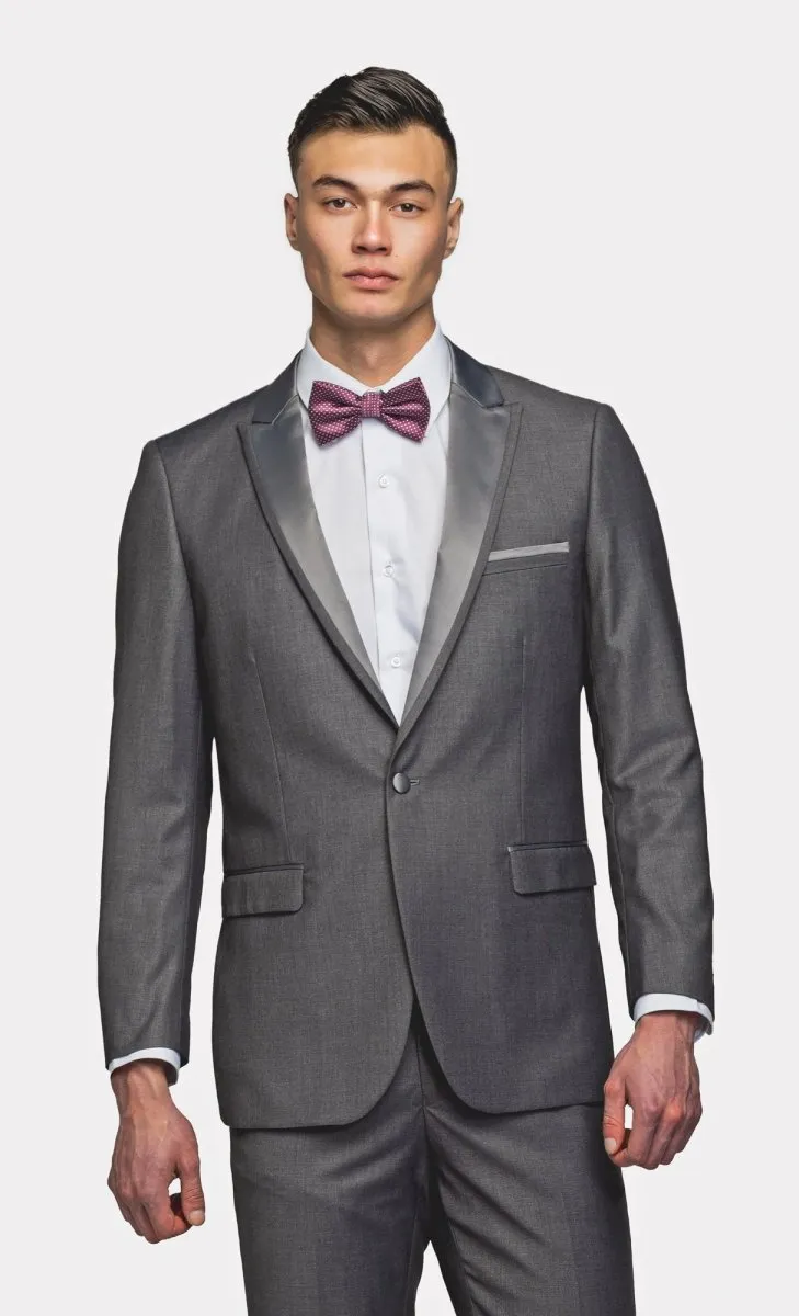 Medium Gray Peak Lapel Tuxedo