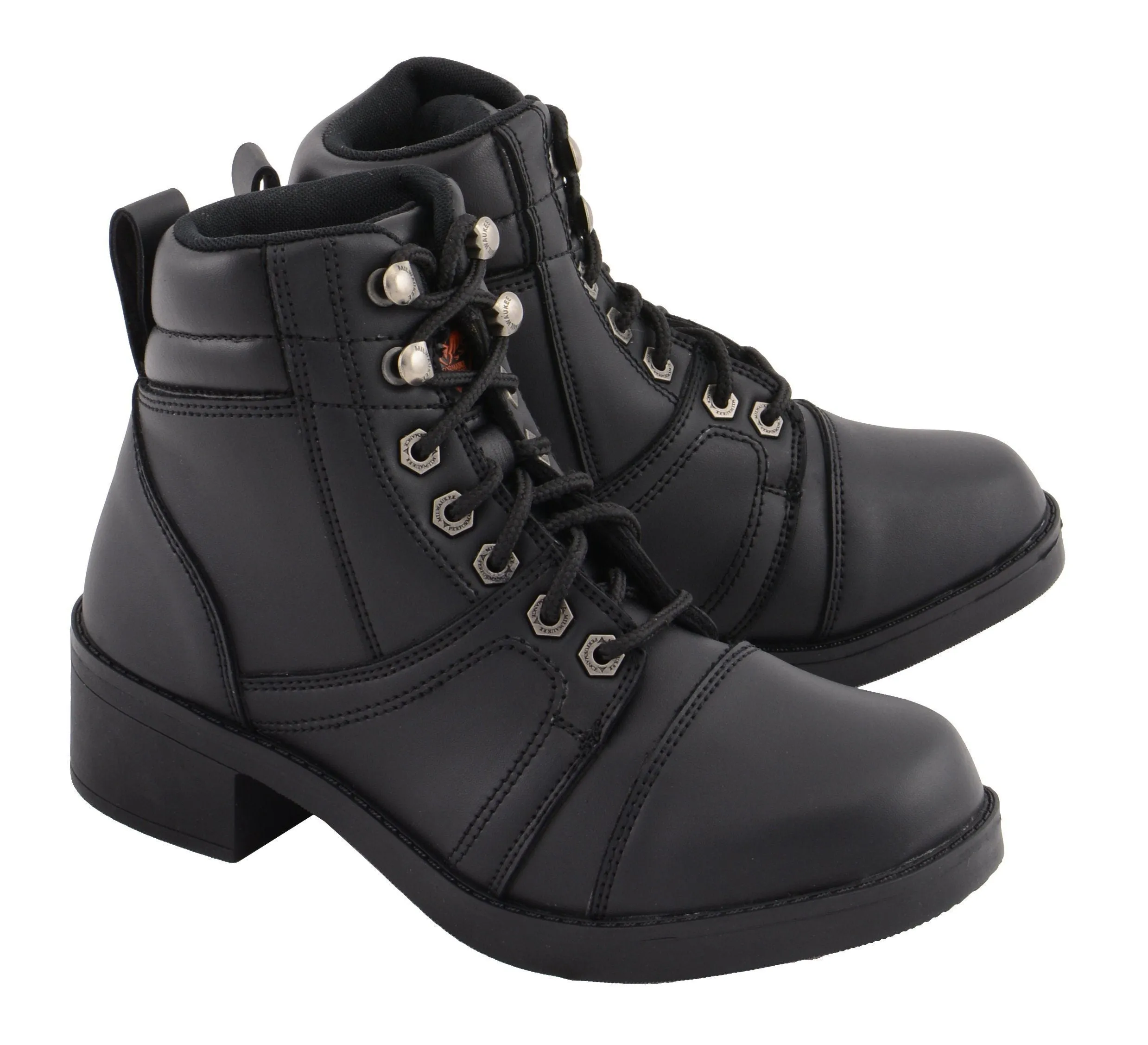 Milwaukee Leather-MBK9285-Kid’s Black Lace to Toe Biker Style Boot