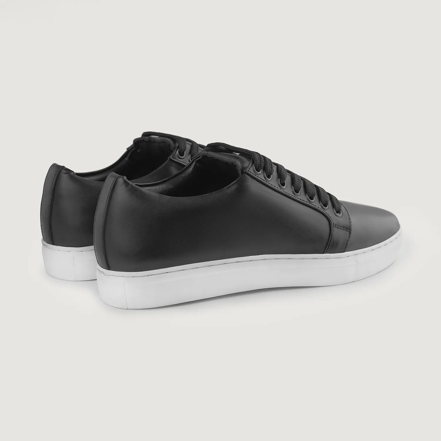 Murphy Low Top Black Leather Sneakers