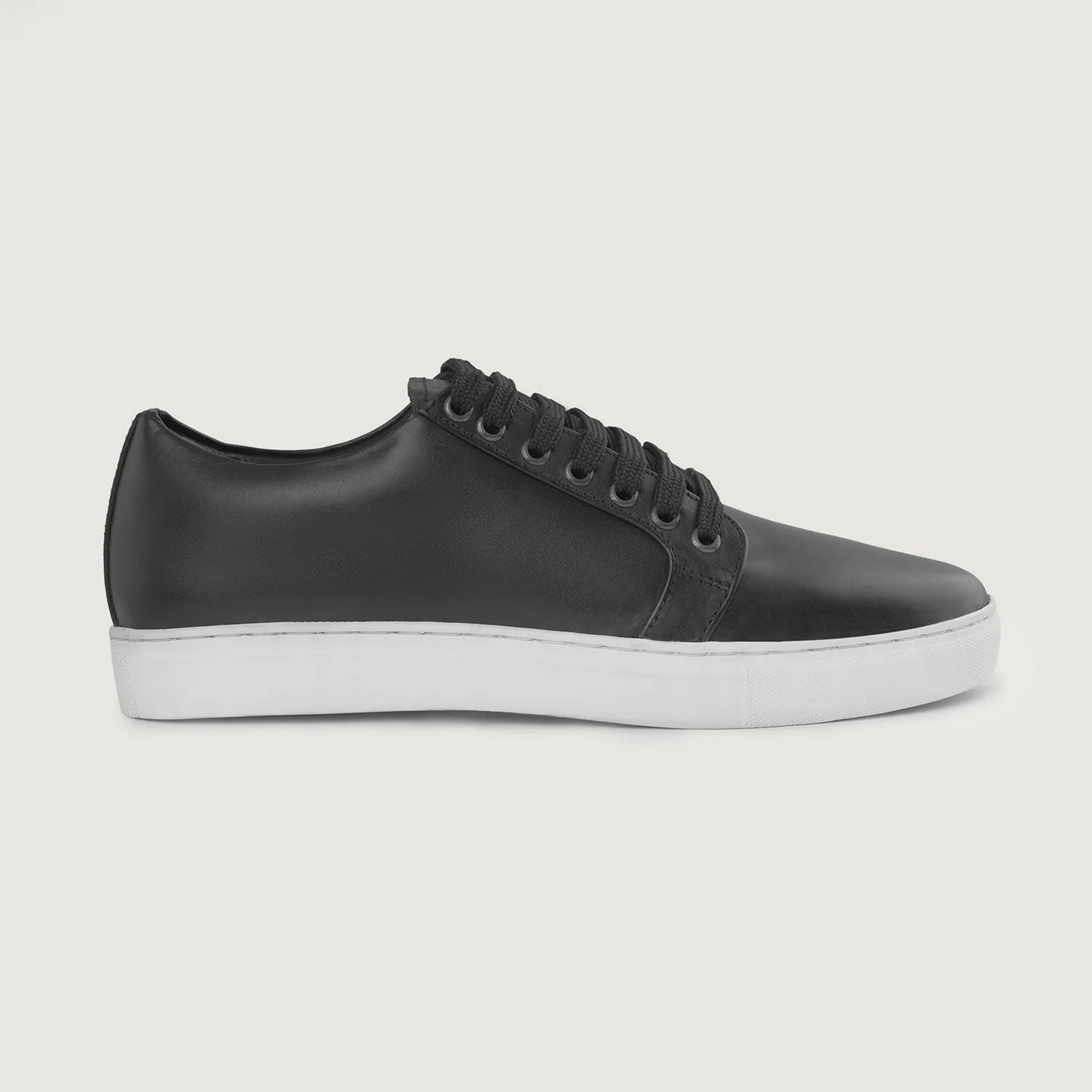 Murphy Low Top Black Leather Sneakers
