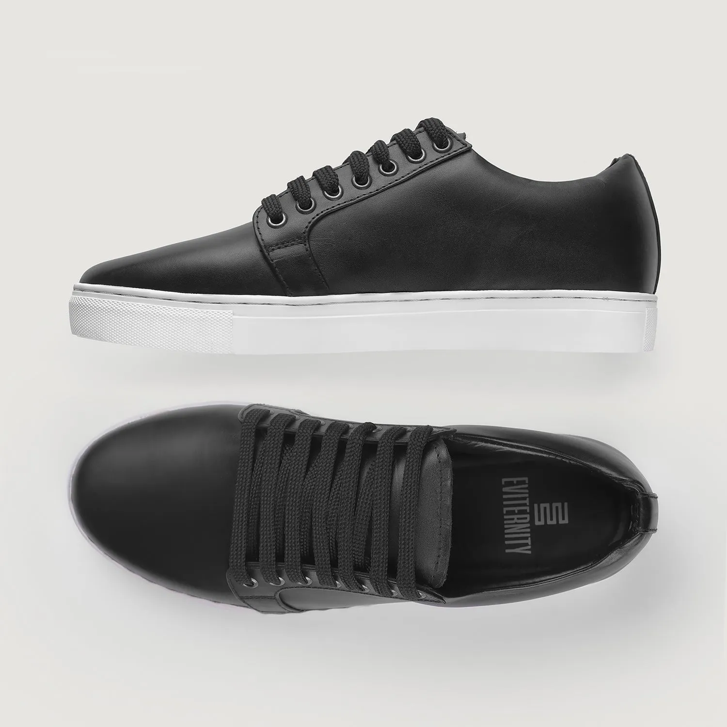 Murphy Low Top Black Leather Sneakers