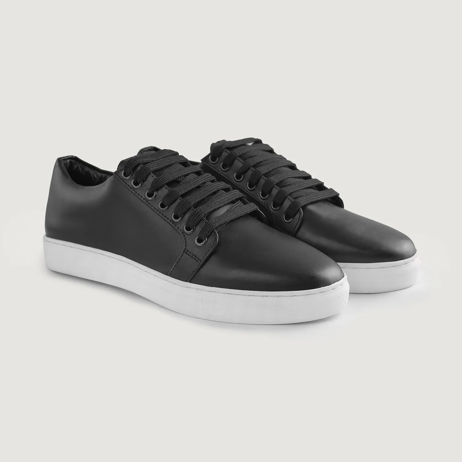 Murphy Low Top Black Leather Sneakers