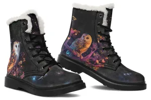 Owls Faux Fur Boots
