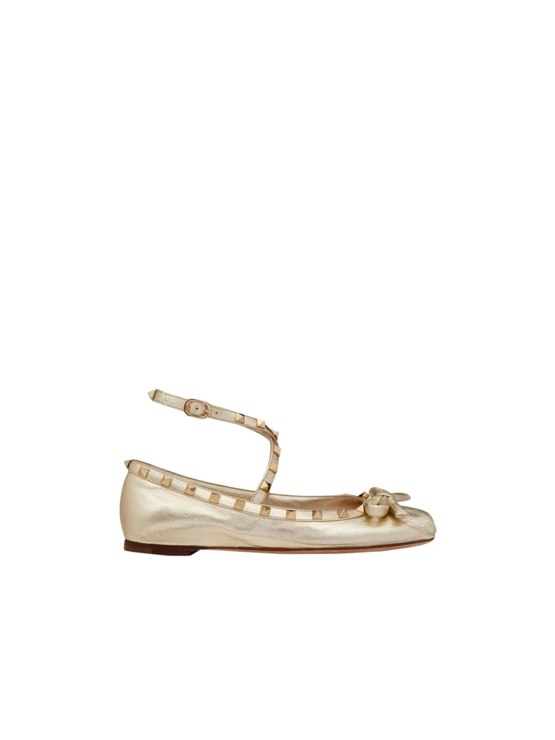 Rockstud Laminated Ballet Flats