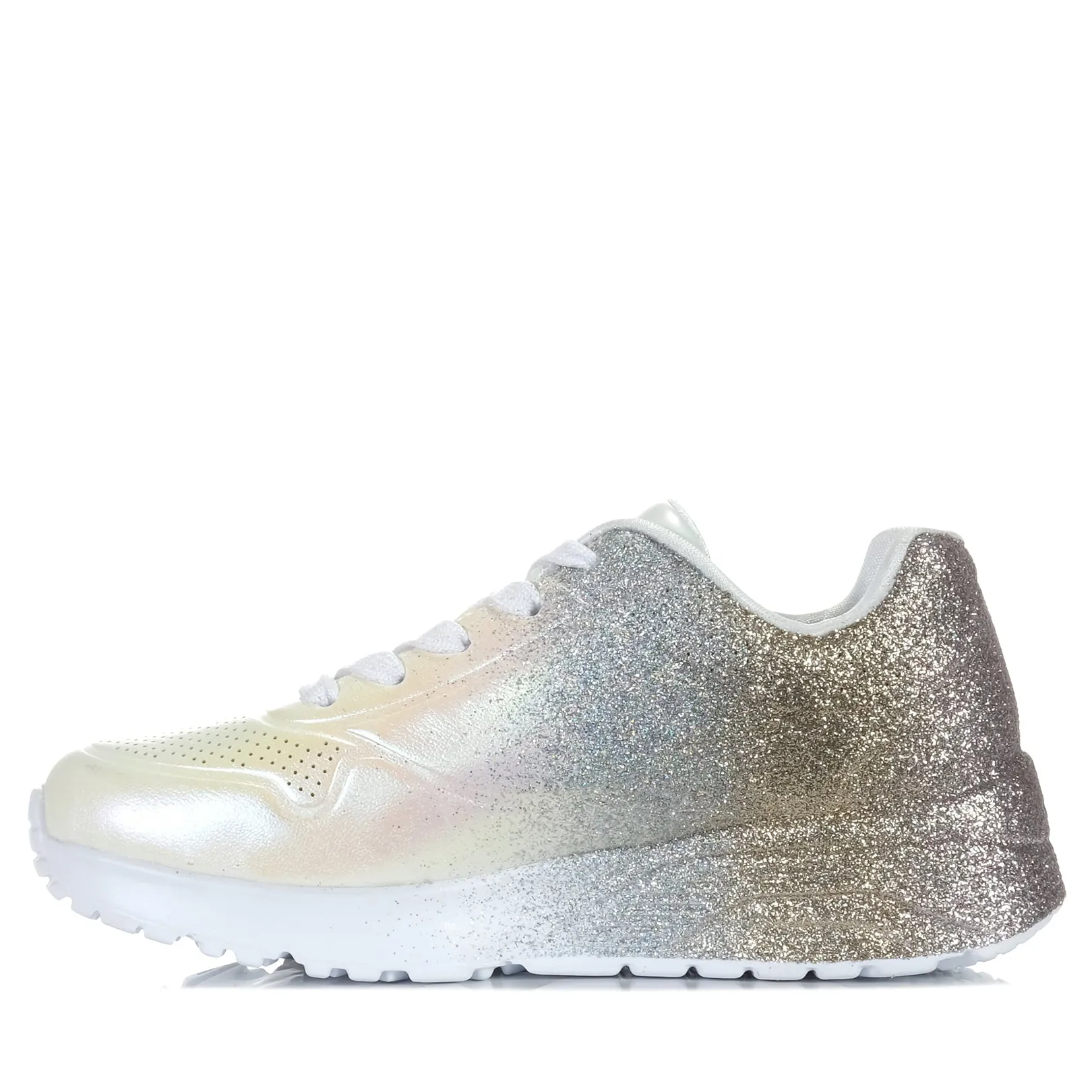Skechers Kids' Uno Lite - Metallic Shimmers 310393L White Multi