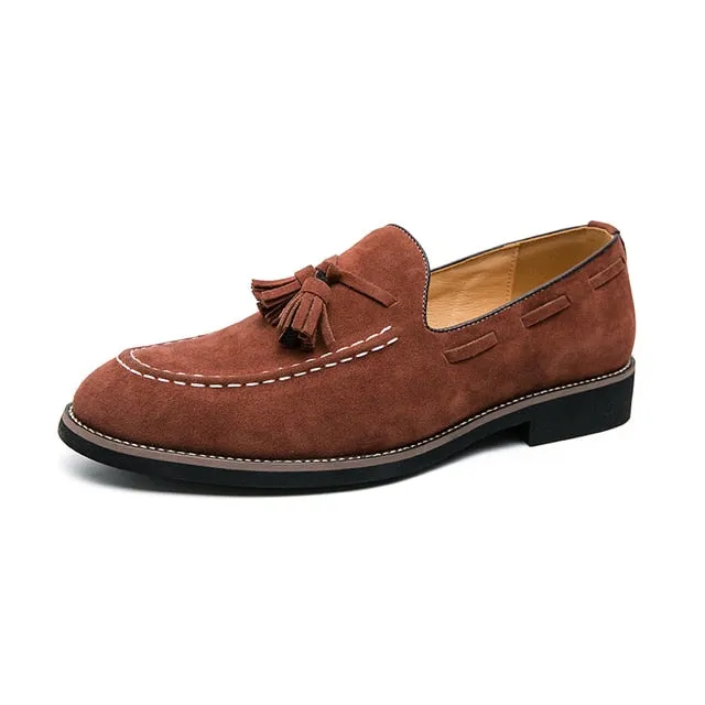 Solid Color Faux Suede Tassels Loafers Shoes