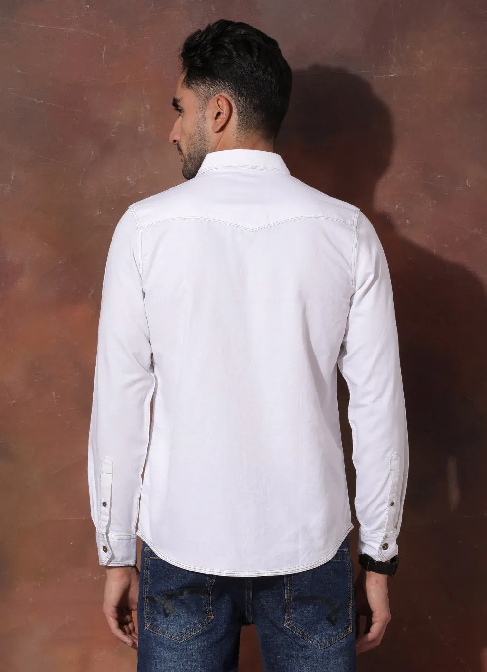 Statement White Denim Featuring Double Pocket