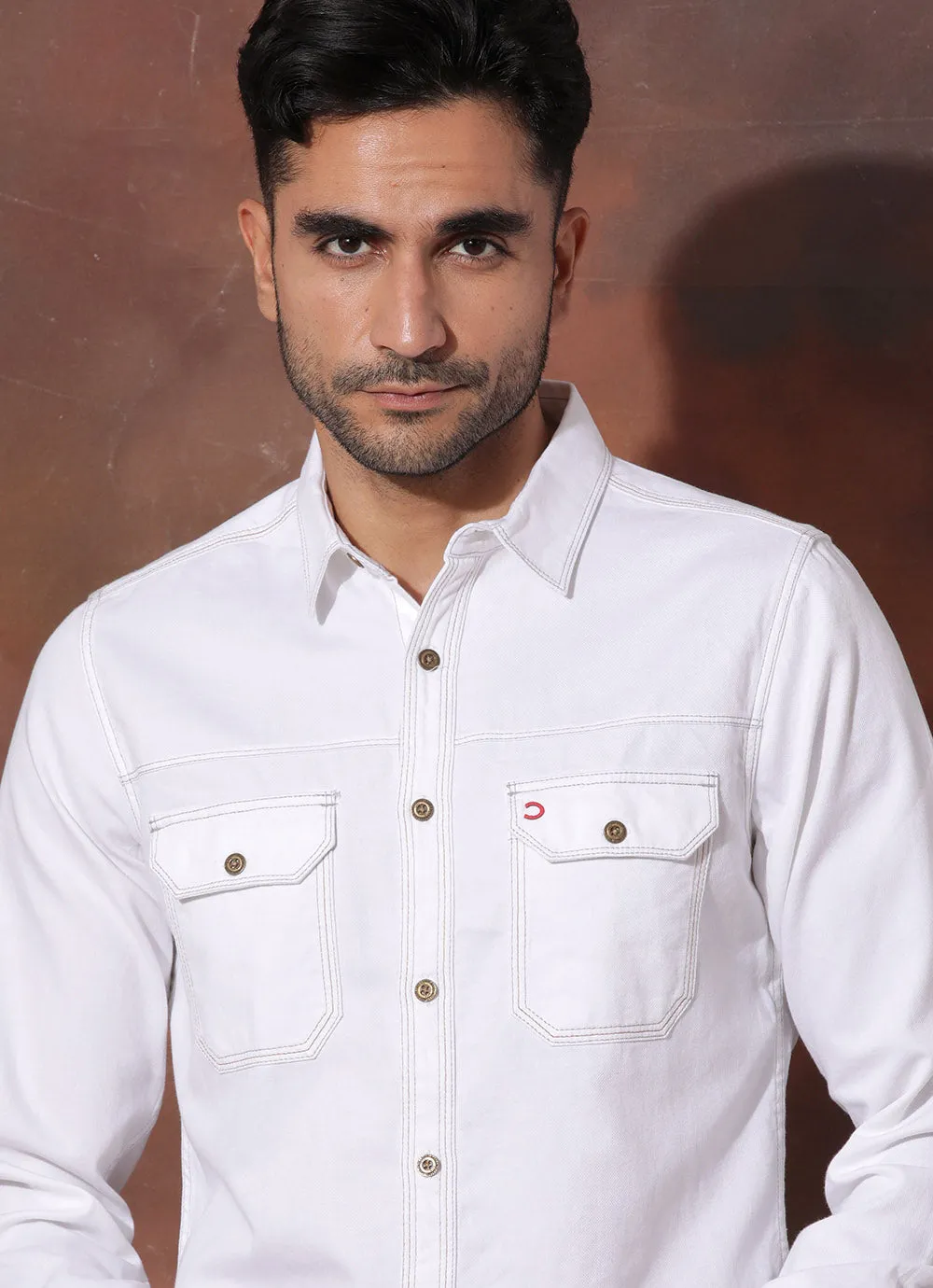 Statement White Denim Featuring Double Pocket