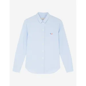 Women Oxford Tricolor Fox Patch Classic Shirt - Light Blue
